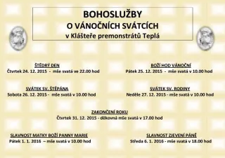Bohoslužby o vánočních svátcích