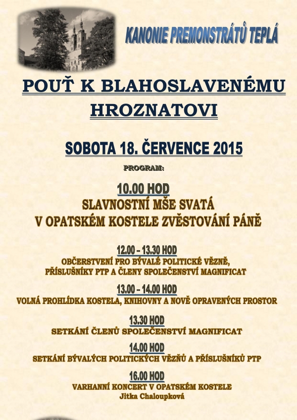 Sv&aacute;tek bl. Hroznaty zakladatele kl&aacute;&scaron;tera